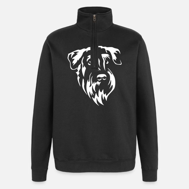 Riesenschnauzer Kopf "Black Edition" - Quarter-Zip-Sweatshirt - Schwarz