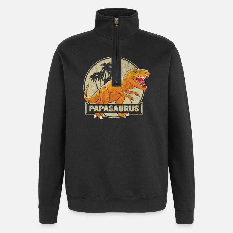 Papasaurus - Sweat à zip 1/4 - noir