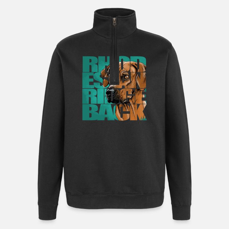 Rhodesian Ridgeback - Quarter-Zip Sweatshirt - black
