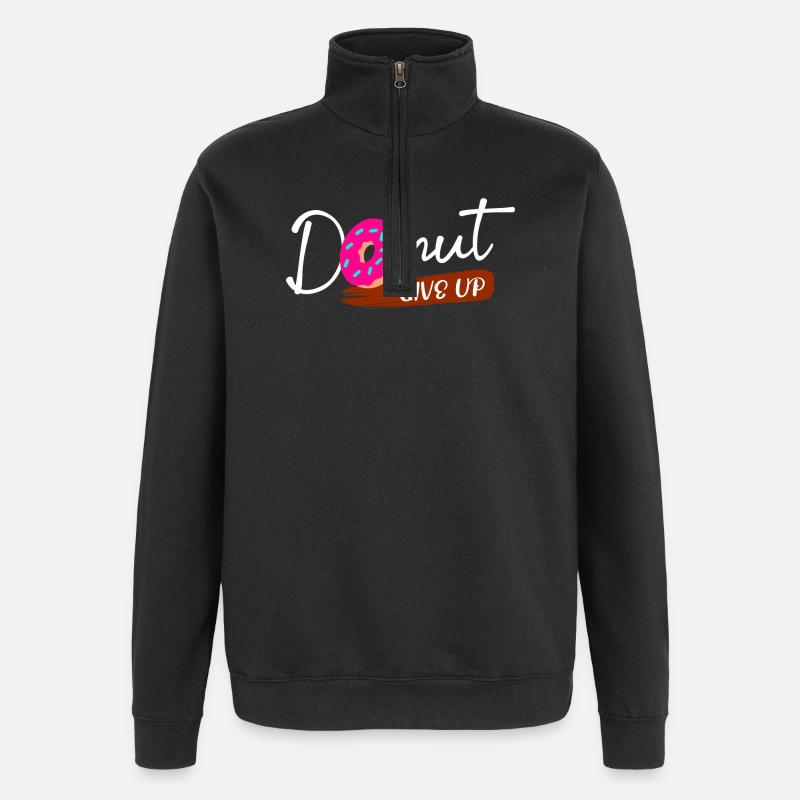 Süßigkeiten Statement Donut Naschen Backen - Quarter-Zip-Sweatshirt - Schwarz