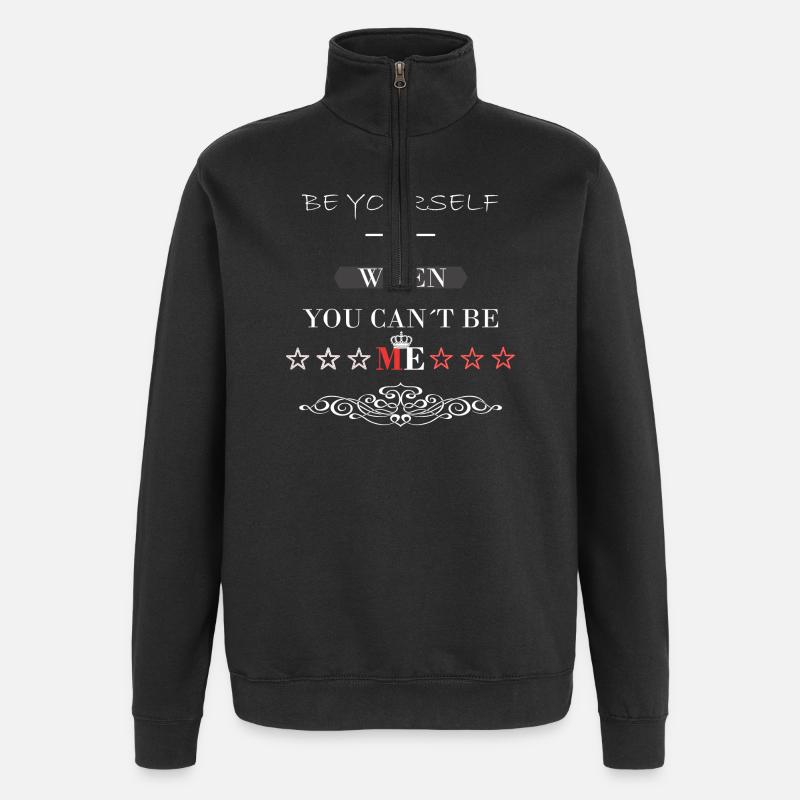 Sprüche sei du Design - Quarter-Zip-Sweatshirt - Schwarz