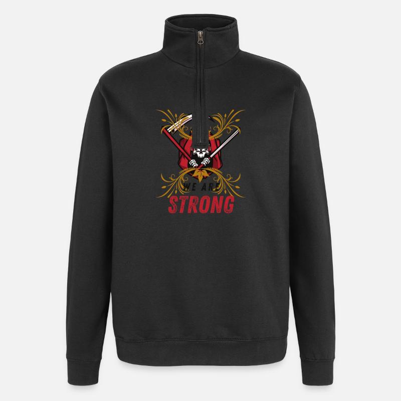 Guerrier Squelette avec Couronne - Sweat à zip 1/4 - noir