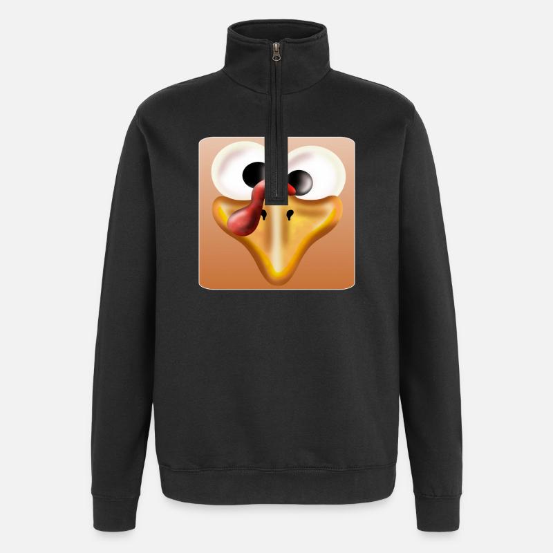 Truthahn Thanksgiving - Quarter-Zip-Sweatshirt - Schwarz