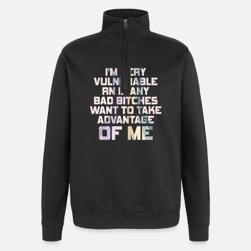 I'm Very Vulnerable RN - Quarter-Zip-Sweatshirt - Schwarz