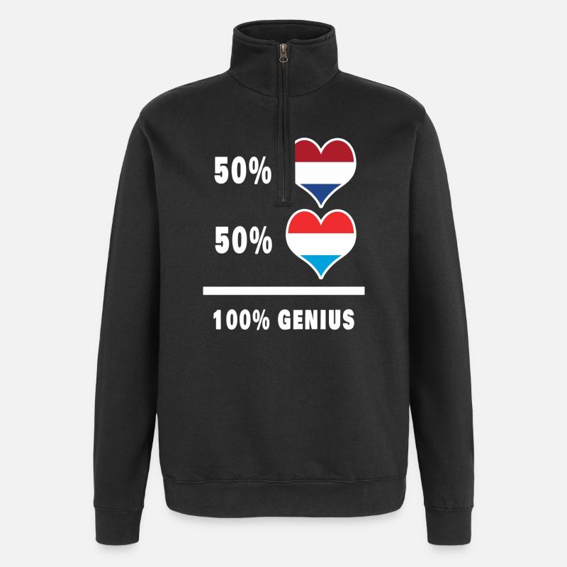 Luxembourg and The Netherlands - Genial//Geschenk - Quarter-Zip Sweatshirt - black
