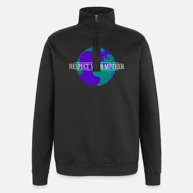 Respectez votre mère - Sweat à zip 1/4 - noir