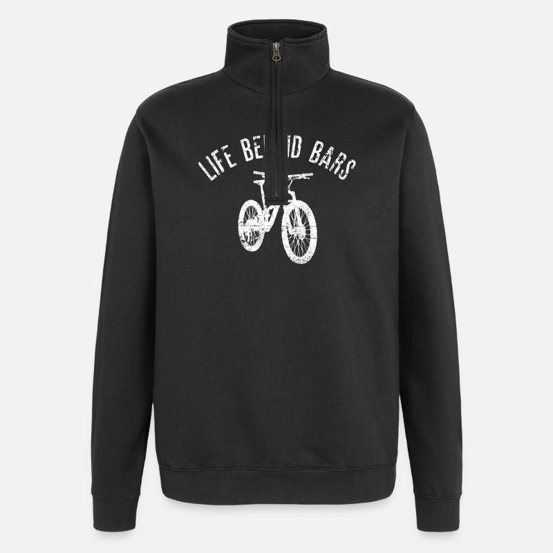 Life Behind Bars Bicycle - Quarter-Zip Sweatshirt - black