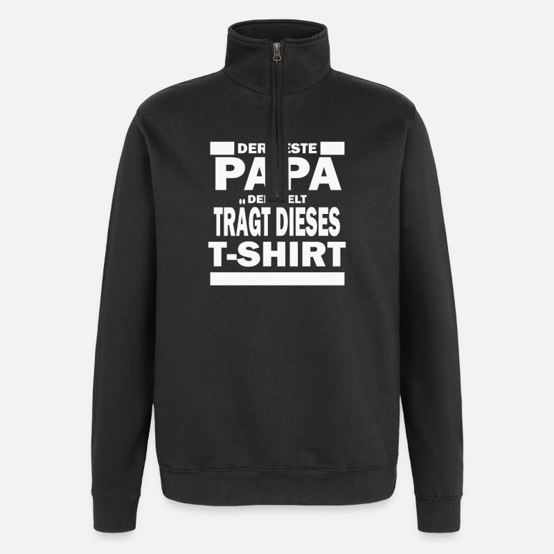 Der Beste Papa - Quarter-Zip-Sweatshirt - Schwarz
