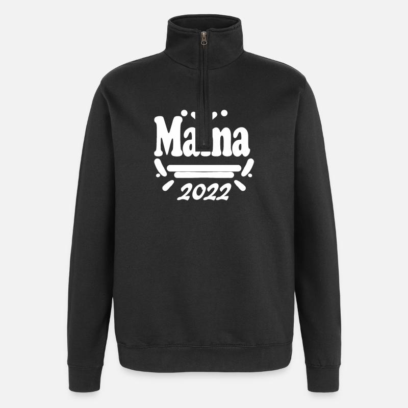 Maman 2022 Mère Grossesse Enceinte - Sweat à zip 1/4 - noir