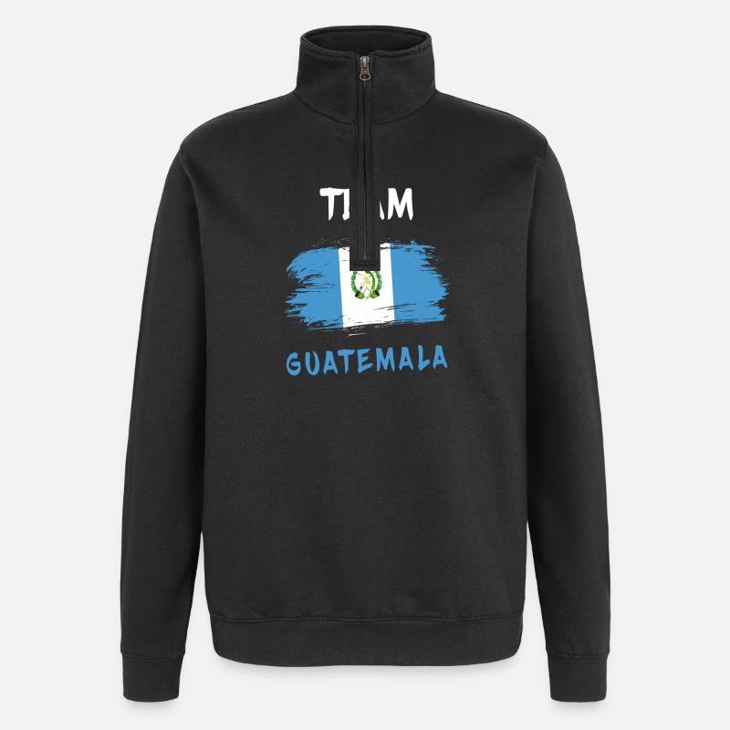 Équipe Guatemala Flag Design - Sweat à zip 1/4 - noir