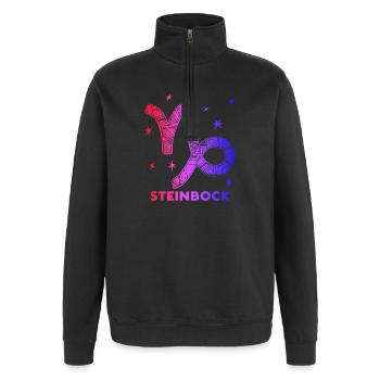 Sterne Sterndeutung Steinbock Horoskop Tierkreis - Quarter-Zip-Sweatshirt - Schwarz - Vorne - AI Model Female 172 light (172cm) & AI Model Male 178 dark (178cm)