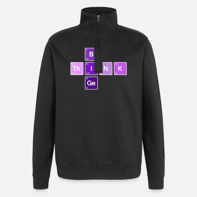 Think Big (Violet) - Sweat à zip 1/4 - noir
