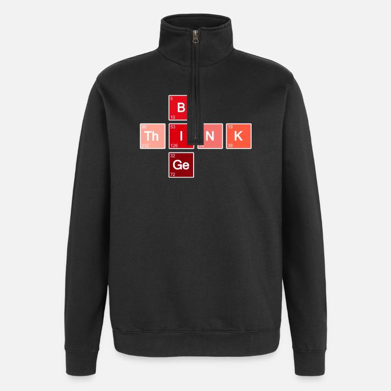 Think Big (Rouge) - Sweat à zip 1/4 - noir