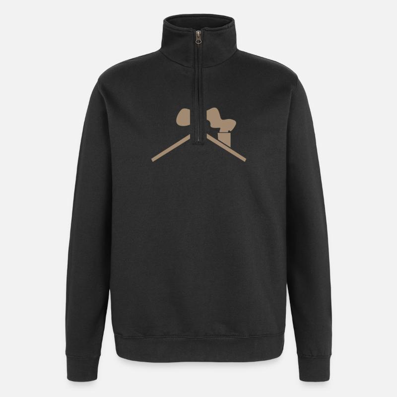 Haus Dach - Quarter-Zip-Sweatshirt - Schwarz