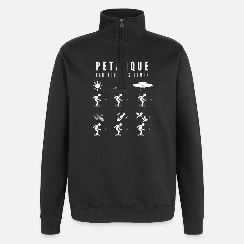 Pétanque par Tout les Temps - Sweat à zip 1/4 - noir