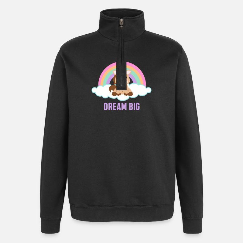 Rêvez grand - Sweat à zip 1/4 - noir