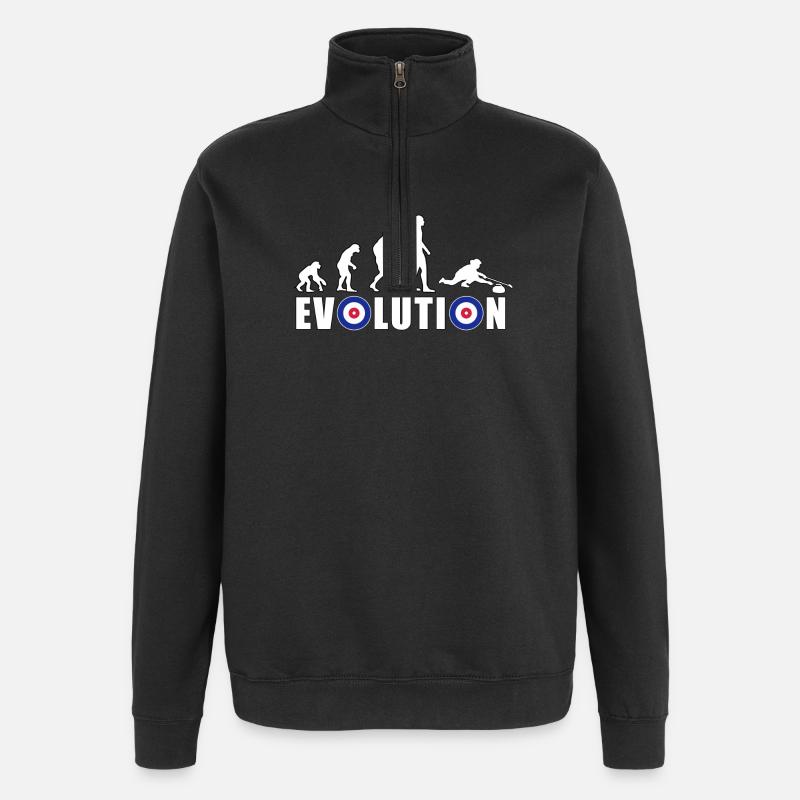 EVOLUTION CURLING Curling Cadeau Hiver - Sweat à zip 1/4 - noir