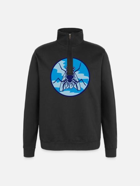 Circle housefly small house fly - Quarter-Zip Sweatshirt - black