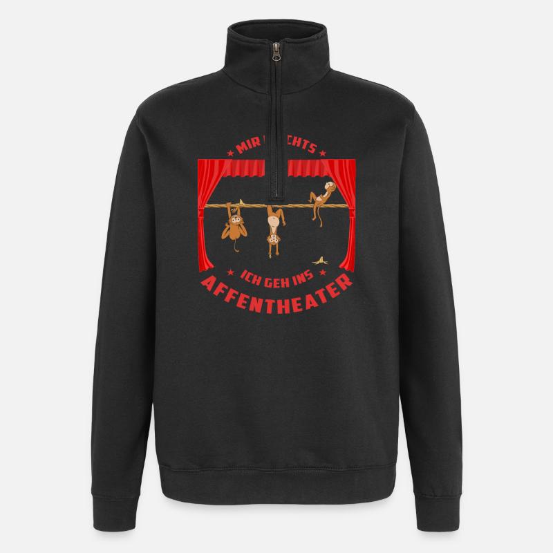 Affentheater - Quarter-Zip-Sweatshirt - Schwarz