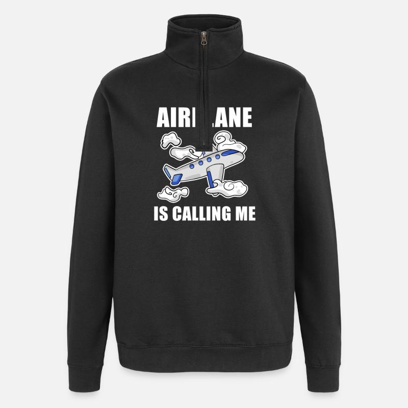 Flugzeuge Flugzeug Pilot Geschenk - Quarter-Zip-Sweatshirt - Schwarz