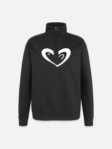 Heart Symbol Love - Quarter-Zip Sweatshirt - black