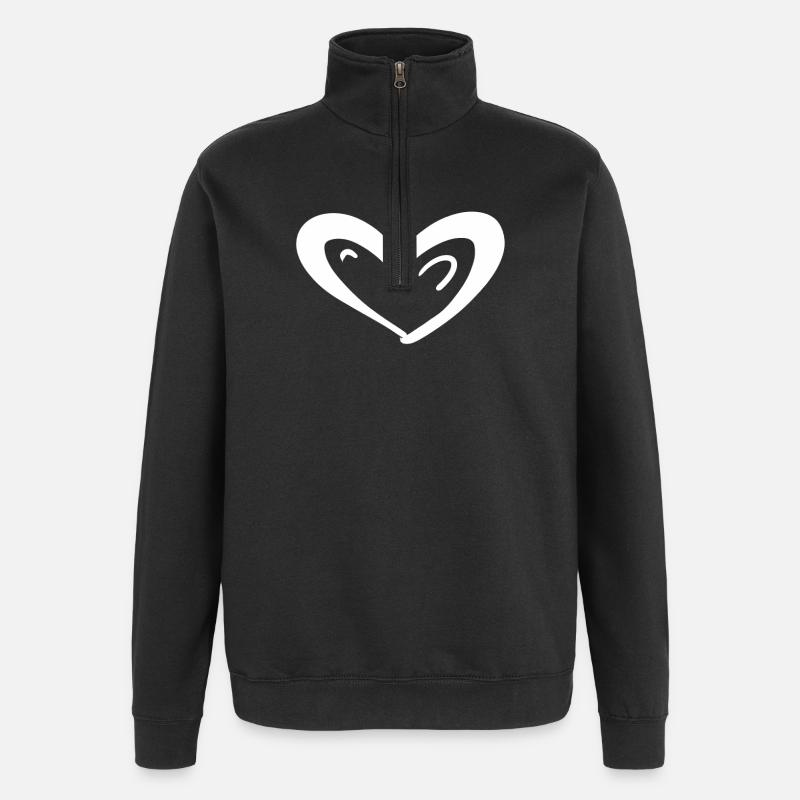 Herz Symbol Liebe - Quarter-Zip-Sweatshirt - Schwarz