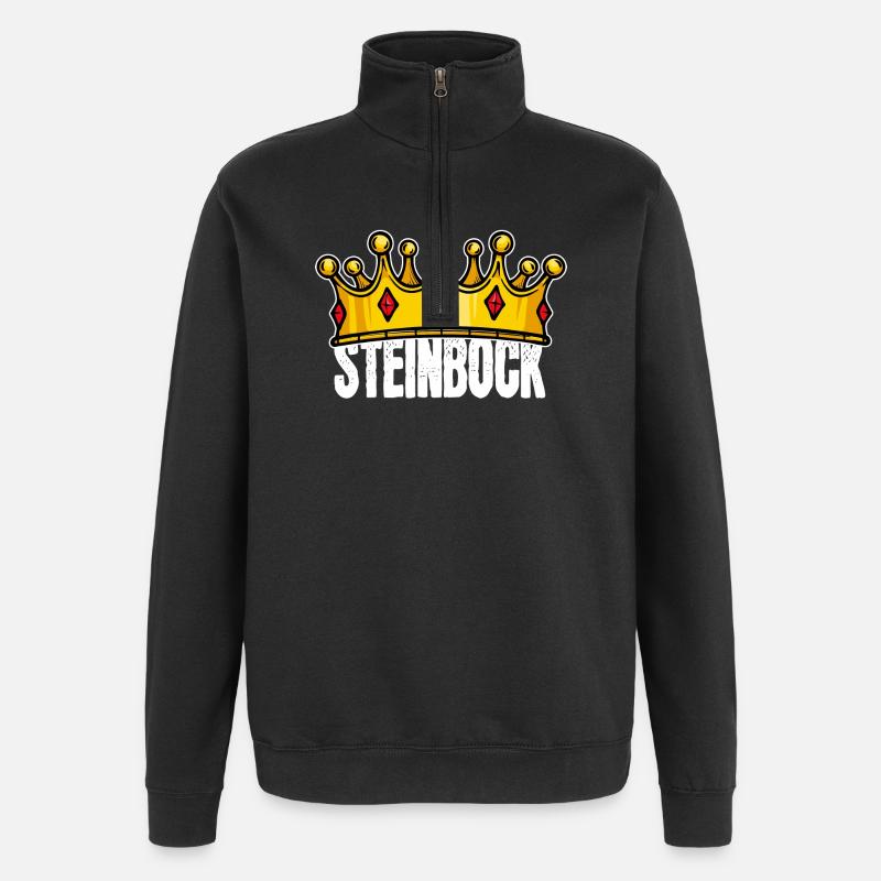 Sternbild Steinbock Horoskop Sternzeichen Esoterik - Quarter-Zip-Sweatshirt - Schwarz