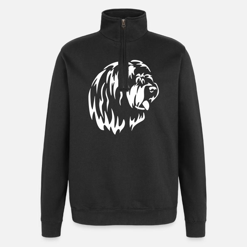 Bearded Collie Head "Black Edition" - Quarter-Zip Sweatshirt - black