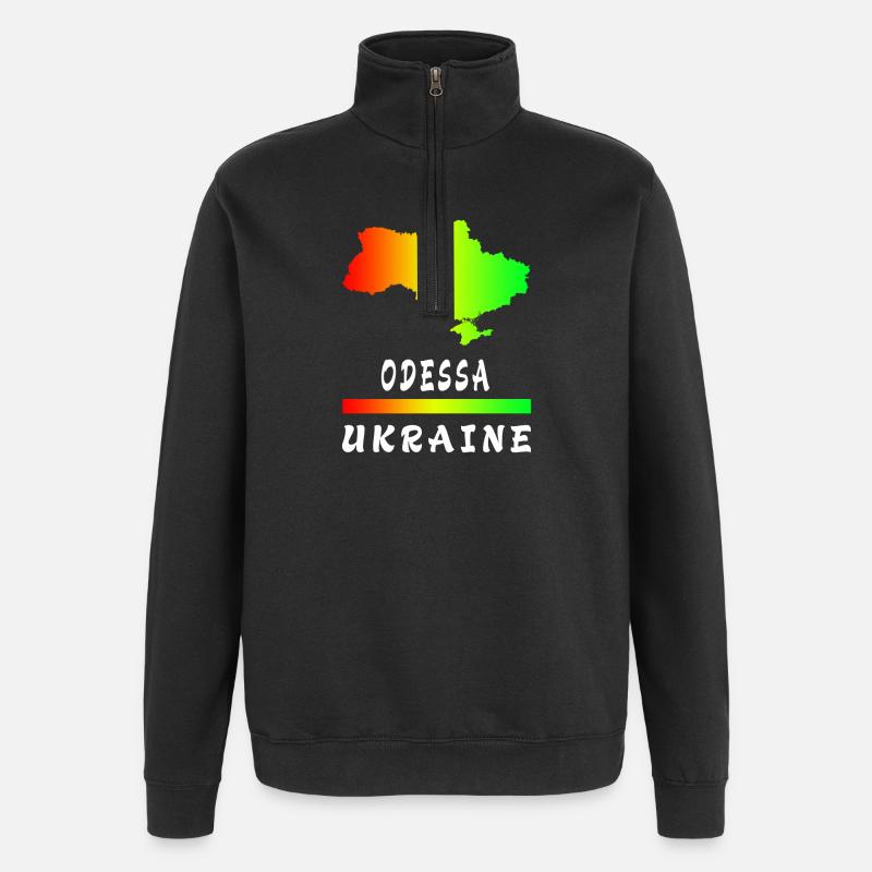 Odessa Ukraine rainbow design - Quarter-Zip Sweatshirt - black
