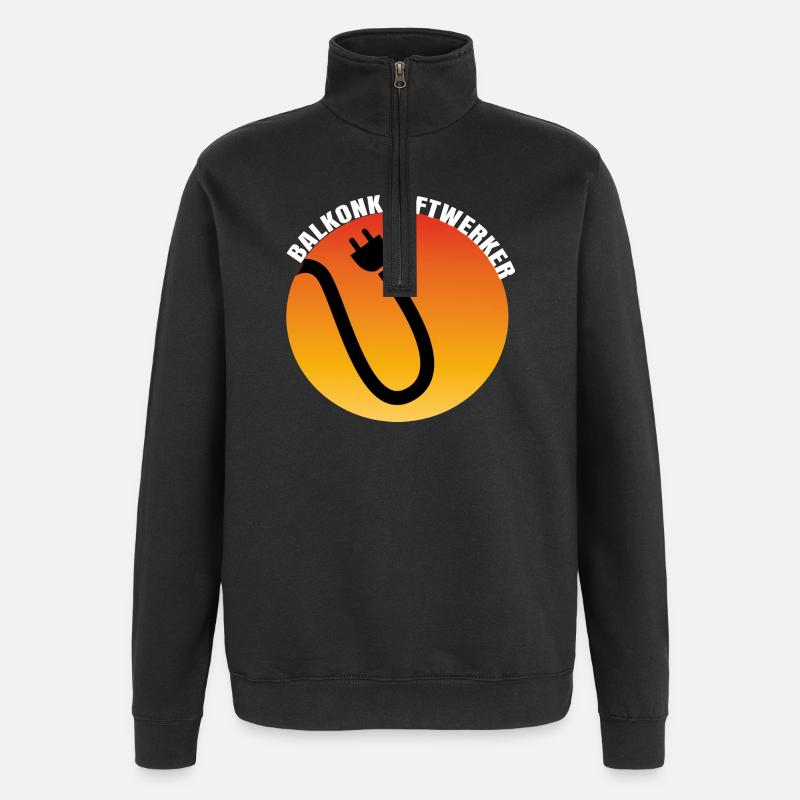 Balkonkraftwerk Plug Icon - Quarter-Zip-Sweatshirt - Schwarz