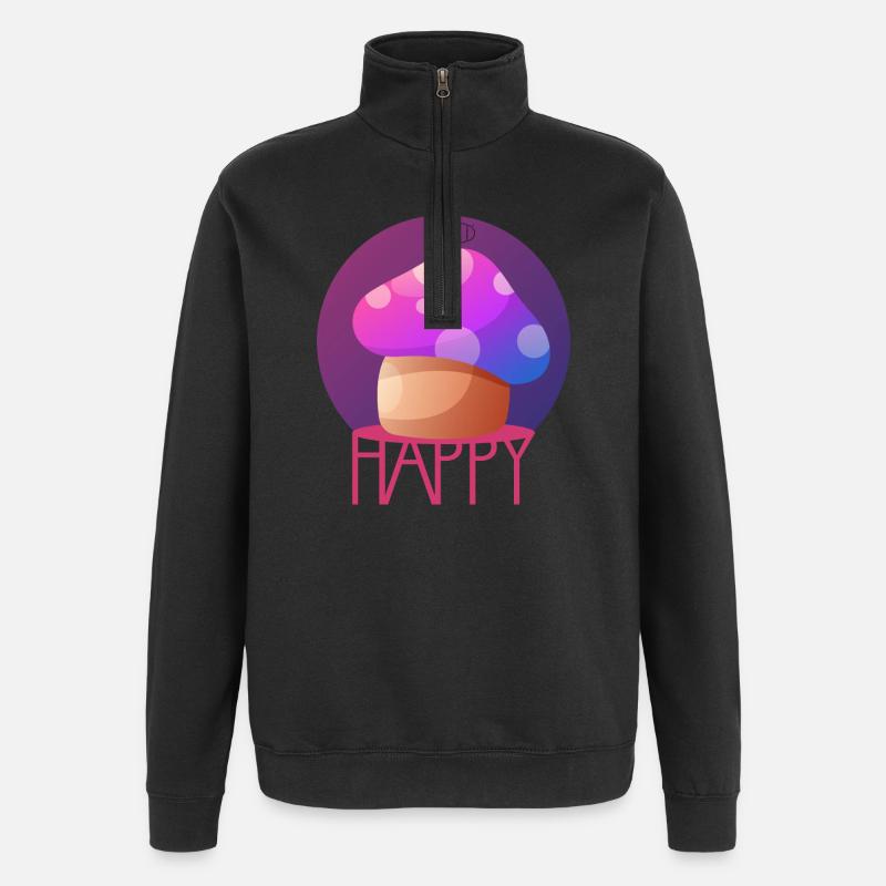 MAGIC MUSHROOM by CD - Quarter-Zip Sweatshirt - black