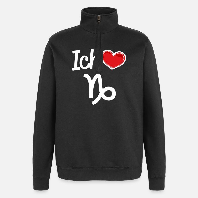 Astrologie Herz Steinbock Statement Horoskop - Quarter-Zip-Sweatshirt - Schwarz