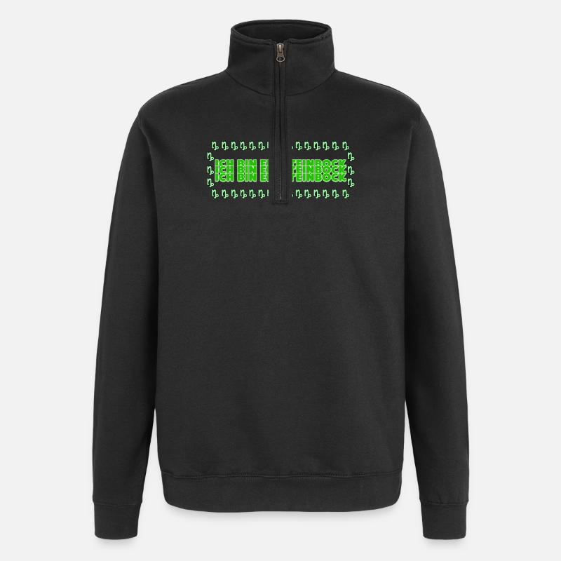 Steinbock Tierkreiszeichen Statement Horoskop - Quarter-Zip-Sweatshirt - Schwarz