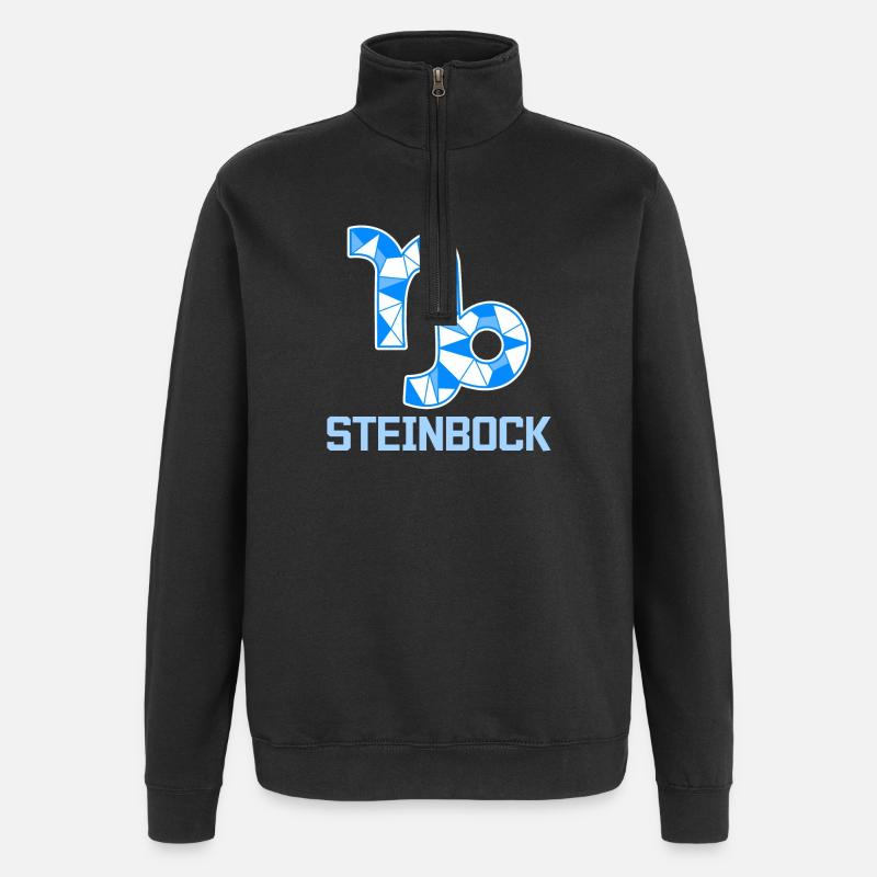 Tierkreiszeichen Spruch Steinbock Astronomie - Quarter-Zip-Sweatshirt - Schwarz