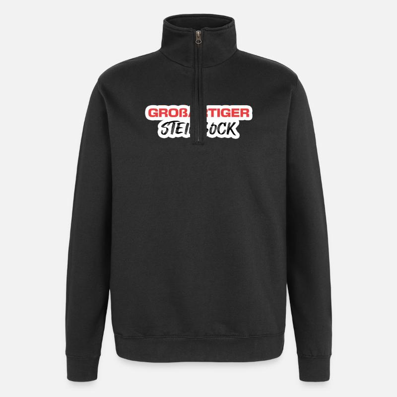 Steinbock Statement Tierkreiszeichen Esoterik - Quarter-Zip-Sweatshirt - Schwarz