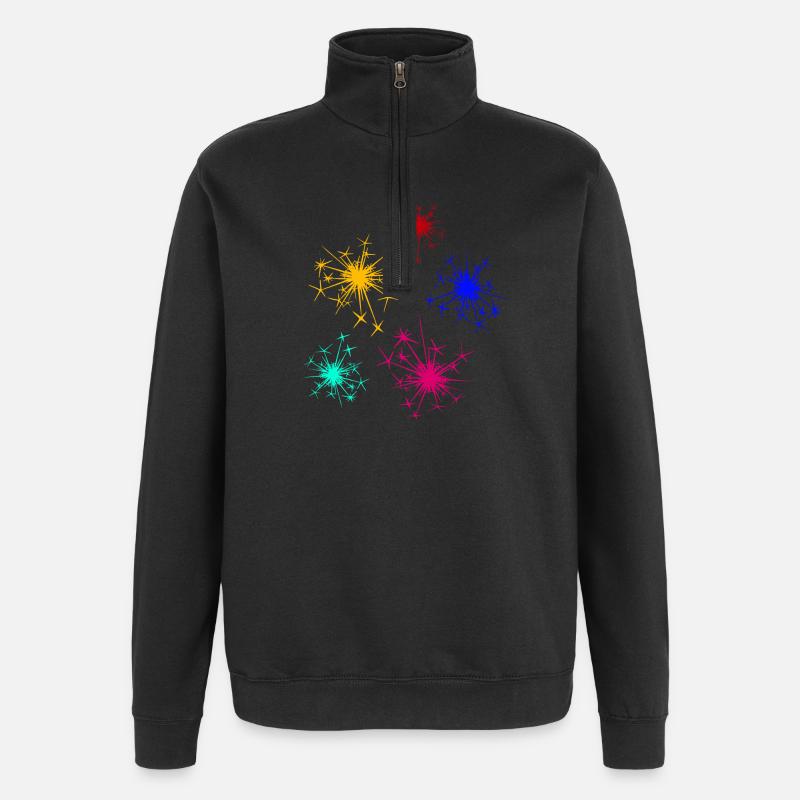 tolle geschenkideen, silvesterfeuerwerk - Quarter-Zip-Sweatshirt - Schwarz
