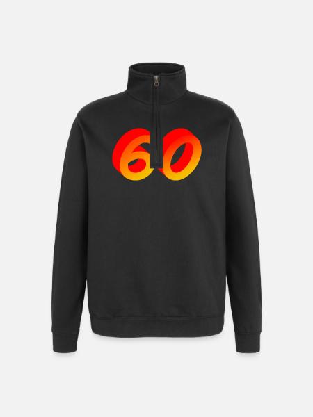 verschenken, 60 orange verlauf - Quarter-Zip-Sweatshirt - Schwarz