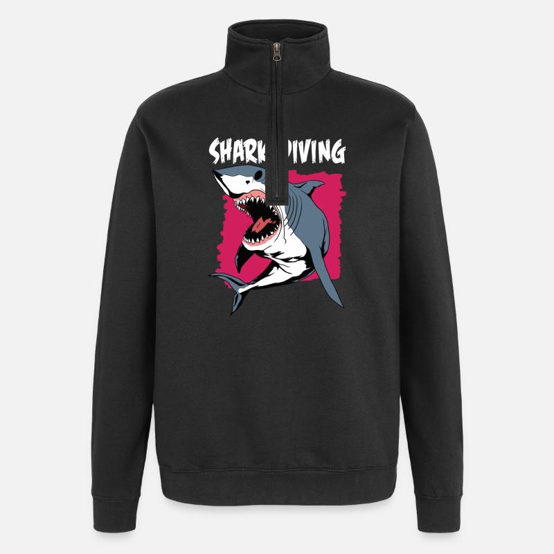 Shark Diving | Shark Diving - Quarter-Zip Sweatshirt - black
