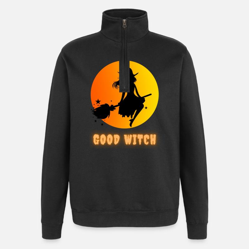 bonne sorcière - Sweat à zip 1/4 - noir