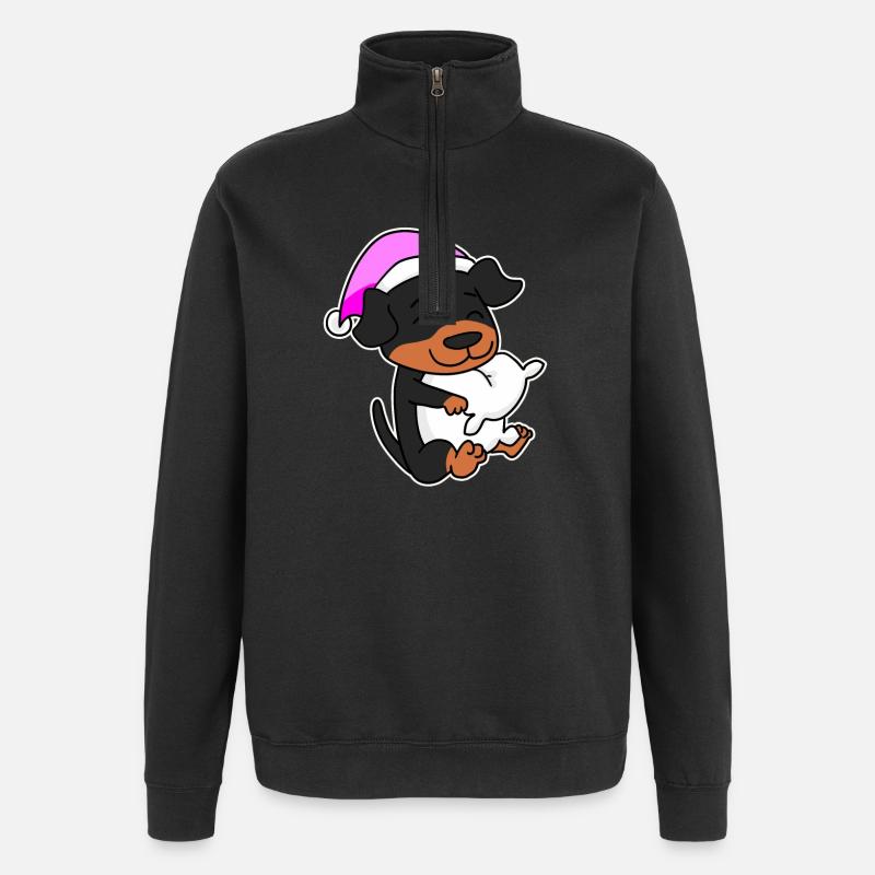 Chien de race Rottweiler - Sweat à zip 1/4 - noir