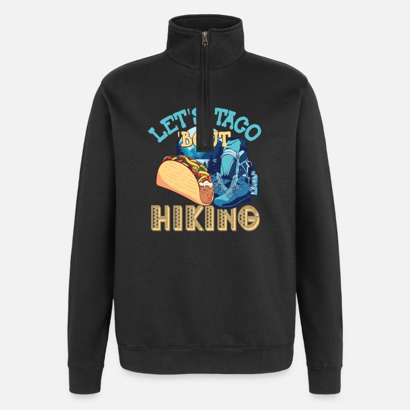 Let's Taco 'Bout Hiking - Quarter-Zip-Sweatshirt - Schwarz