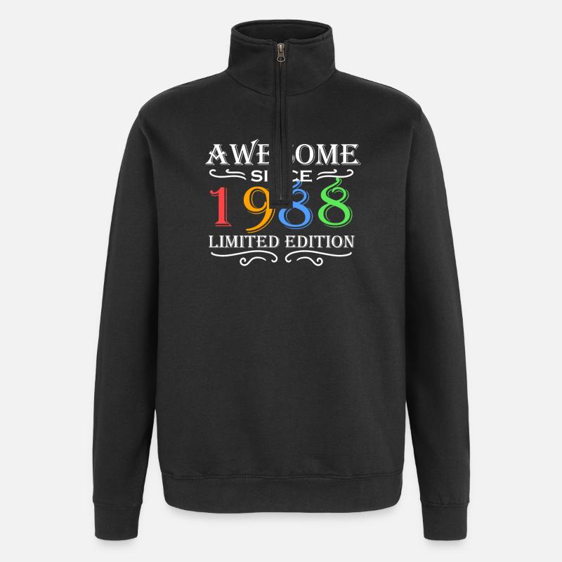 1988 - Born 1988 - Quarter-Zip Sweatshirt - black