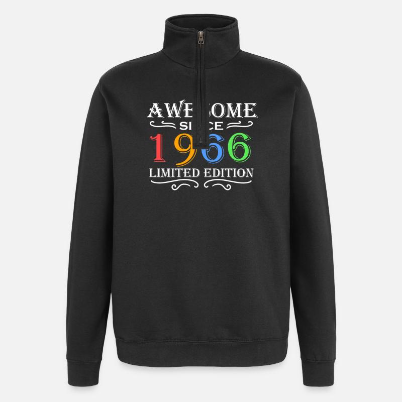 1966 - Born 1966 - Quarter-Zip Sweatshirt - black