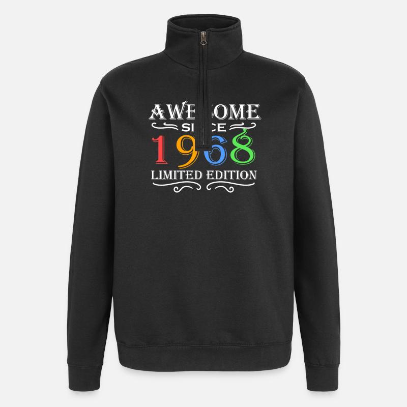 1968 - Né en 1968 - Sweat à zip 1/4 - noir