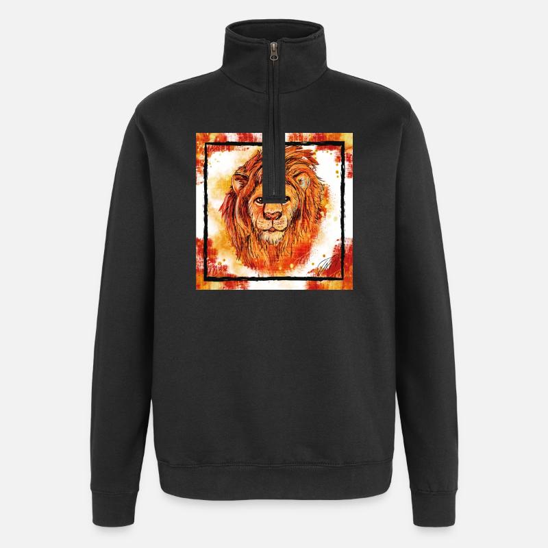 Der Rote Löwe - Quarter-Zip-Sweatshirt - Schwarz