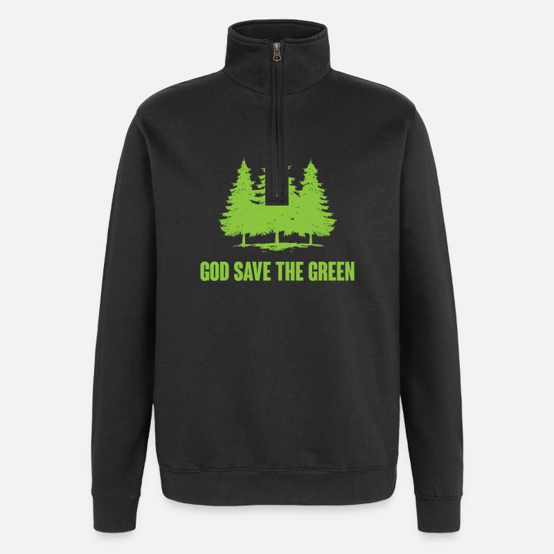 God Save The Green - Quarter-Zip Sweatshirt - black