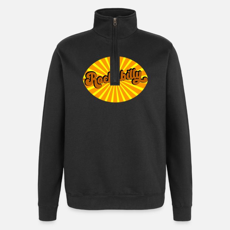 Rockabilly Vibes Retro - Quarter-Zip-Sweatshirt - Schwarz