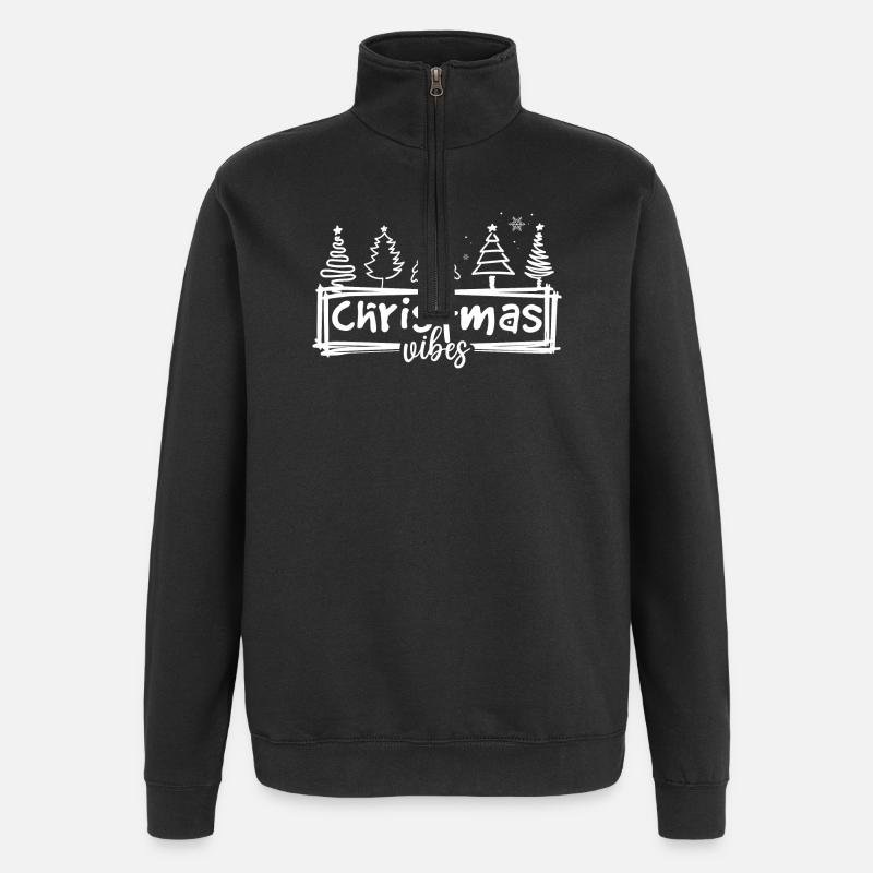 Arbres d’ambiance de Noël - Sweat à zip 1/4 - noir