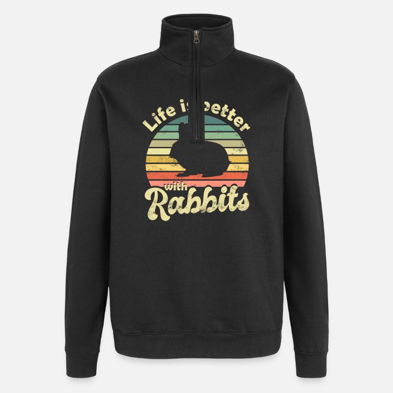 Lapin Lapin - Sweat à zip 1/4 - noir