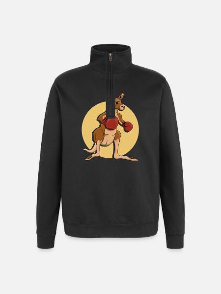 Kangaroo boxer - Quarter-Zip Sweatshirt - black